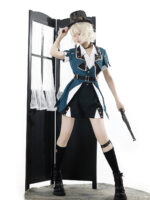【Anlierha Bookstore】 Uncharted Stars Original Steampunk Military Lolita Gothic Dark Academia Girl Set Summer – Color Block Patchwork, Metal Accents - Image 3
