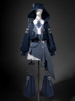 【Indigo Shadow Walk】 Uncharted Stars Original Indigo Shadow Walk Original Lolita Punk Dress Set – Laces, Lantern Sleeves - Image 8
