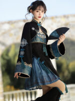 【Blue Mist】 Uncharted Stars Original Hanfu Women’s Chinese Style Hanfu Element New Chinese Style Dress Set Spring/Summer – Frog Buttons, Tassels, Embroidery - Image 6