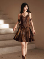 【Floating Sand Abyss】 Uncharted Stars Original Hanfu Women’s Chinese Style Hanfu Element New Chinese Style Camisole Skirt Set Spring/Summer – Embroidery, Tassels, Laces