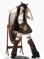 【Fox Spirit】 Uncharted Stars Original Cyberpunk Lolita Anime Style Lolita Set Spring/Summer – Retro, Cute Cat Motif - Image 2