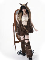 【Fox Spirit】 Uncharted Stars Original Cyberpunk Lolita Anime Style Lolita Set Spring/Summer – Retro, Cute Cat Motif - Image 3