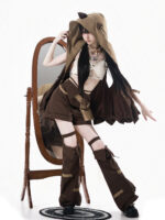 【Fox Spirit】 Uncharted Stars Original Cyberpunk Lolita Anime Style Lolita Set Spring/Summer – Retro, Cute Cat Motif - Image 4