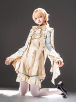 【Fairy Tale Book】 Uncharted Stars Original Chinese Style Prince Ouji Lolita Top Shorts Set Spring/Summer – 3D Wings, Bow - Image 4