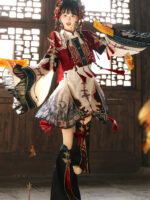 【Spirit Fox  Exorcist】 Uncharted Stars Original Fox Hanfu Women’s Chinese Style Hanfu Element New Chinese Style Dress Set Spring/Summer – Tassel Frog Buttons, Bead Ornaments - Image 4