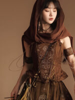 【Floating Sand Abyss】 Uncharted Stars Original Hanfu Women’s Chinese Style Hanfu Element New Chinese Style Camisole Skirt Set Spring/Summer – Embroidery, Tassels, Laces - Image 5