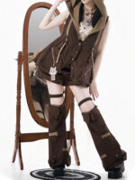 【Fox Spirit】 Uncharted Stars Original Cyberpunk Lolita Anime Style Lolita Set Spring/Summer – Retro, Cute Cat Motif - Image 5