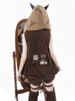 【Fox Spirit】 Uncharted Stars Original Cyberpunk Lolita Anime Style Lolita Set Spring/Summer – Retro, Cute Cat Motif - Image 6