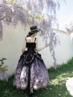 【Angel Garden】 Uncharted Stars Original Lolita Camisole Skirt Gothic Lolita Set Spring/Summer – Black Gauze Lace - Image 6