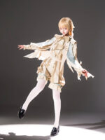 【Fairy Tale Book】 Uncharted Stars Original Chinese Style Prince Ouji Lolita Top Shorts Set Spring/Summer – 3D Wings, Bow - Image 7