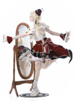 【Burned Finale】 Uncharted Stars Original Lolita School Style Moonlight Sense Lolita White Classical Skirt Set Summer – Embroidery, Gradient Dye, Red-Black Color Blocking - Image 3