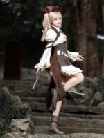 【Time Vessel】 Uncharted Stars Original Pirate Style Lolita Retro Gothic Lolita Set Spring/Summer – Metal Buckles, Striped Bow - Image 3