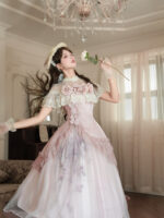【Rose Poetry】 Uncharted Stars Original Lolita Elegant Skirt Dress Set Spring/Summer – Lace Patchwork, Bow - Image 3